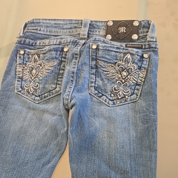 Miss Me Denim Jeans with Silver Embroidery - Picture 2 of 13